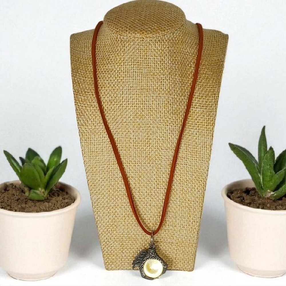 Dragon Claw clutching Crystal Ball Leather Cord Medallion Necklace Soft Goth 90s